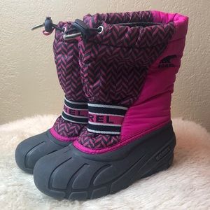 Sorel Flurry Hot Pink Black Winter Boots